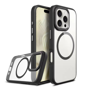Ốp điện thoại TPU PC hợp kim viền bảo vệ camera cho <span class=keywords><strong>iPhone</strong></span> 15 Pro Max, trong suốt, nam châm, chống sốc, kim loại, dành cho <span class=keywords><strong>iPhone</strong></span> 16 Pro Max - Product Image 1