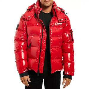 Personalizado Formal invierno brillante hinchado impermeable a prueba de viento lona Puffer chaquetas para hombres de alta calidad Unisex moda nueva con capucha - Product Image 5