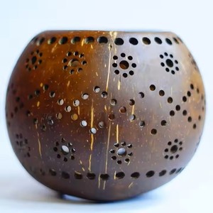 Portavelas de coco hecho a mano respetuoso con el medio ambiente, soporte decorativo para candelita, decoración navideña moderna para el hogar, regalo pequeño - Product Image 5