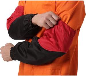 Mangas de soldadura de cuero dividido de piel de vaca, ropa de trabajo de protección contra chispas resistente al calor anticorte largo con característica de seguridad - Product Image 4