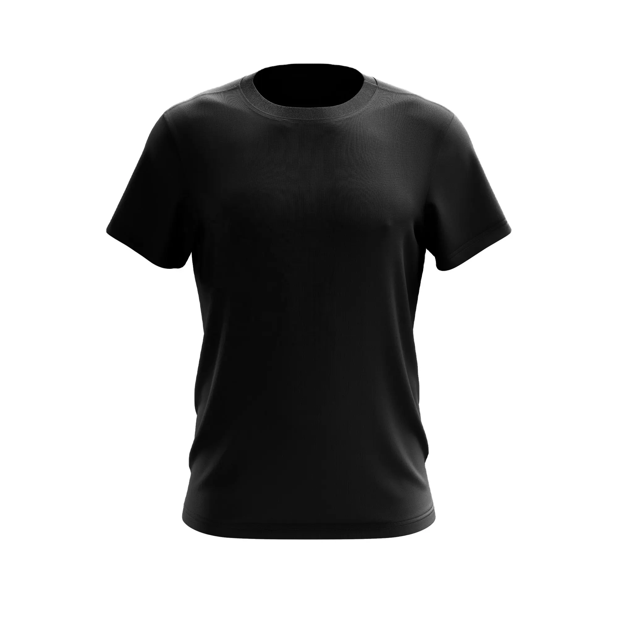 888.co UltraFlex Round neck Short sleeve T shirt Polyester Spandex Microfiber T-shirt Clothing Women Men Black