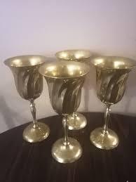 Elegant Silver Plated Brass Decorative Wine <b>Goblets</b> Metal Wine <b>Goblets</b> with Intricate Design - Product Image 5