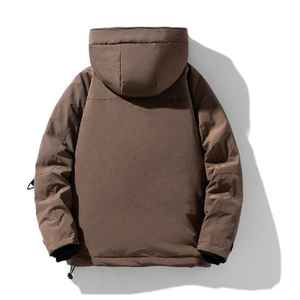 เสื้อแจ็กเก็ตขนเป็ดแบบเทคนิคสำหรับปีนเขากลางแจ้งมีฮู้ดทำจากไนลอนพร้อมคอตั้งผ้าแคนวาสผ้าติดโลโก้ด้านหน้า - Product Image 6