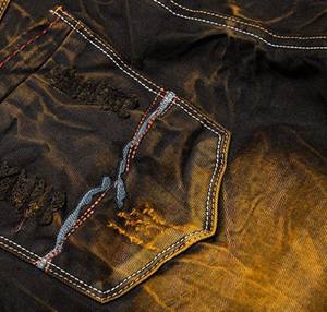 Très demandé pour hommes Jeans évasés lourds Stretch Denim Pantalon en coton Streetwear Broderie Noir Pantalon moulant Motif - Product Image 2