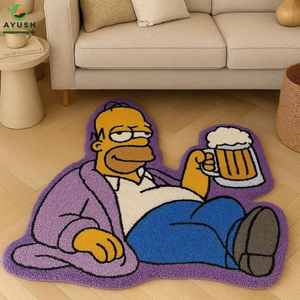 Tapis en laine à thème Simpsons, tapis en laine tufté à la main de qualité supérieure pour salon, chambre d'enfant, salle de jeux et utilisation avec des animaux de compagnie - Product Image 3