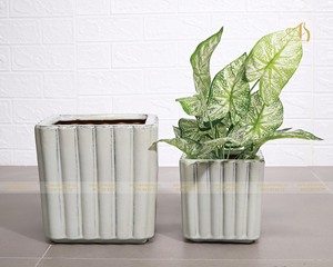 Le pot de fleur blanc FI136H16 de conception moderne pour la maison et le jardin améliore les mini paysages - Product Image 3