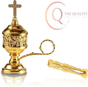 เตาเผาเครื่องหอมบาคูร์ทองเหลืองโบราณสไตล์อาหรับ งานฝีมือประณีต 100% จากวัสดุธรรมชาติ ออกแบบมาเพื่อเพิ่มความหรูหราให้กับพื้นที่ของคุณ - Product Image 6