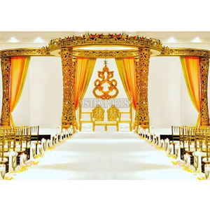 Botella de boda del sur de la India Pilar Mandap EE. UU. Diseño más famoso Fibra duradera Redonda Mandapam Decoraciones Configuración Exportadores globales - Product Image 2