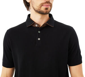 Chemises d'affaires décontractées pour hommes en tricot uni 100% coton à manches courtes à séchage rapide personnalisable OEM Service de gros - Product Image 2