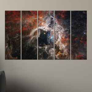 Póster de lienzo espacial con nebulosa cósmica: impresión artística de pared de galaxia profunda, JUEGO DE 5 lienzos - Product Image 1