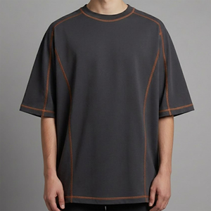 Vêtements streetwear pour hommes de haute qualité, style hip-hop, personnalisables, avec panneaux contrastés, épaules tombantes, coupe ample, tissu lourd - Product Image 4