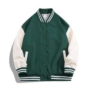 Oversize ocio personalizado parche bordado lana/poliéster manga béisbol Letterman Varsity chaqueta hombres de talla grande High Street Front - Product Image 1