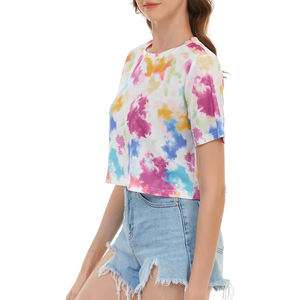 Nuevo diseño de ropa de calle para mujer, Camiseta corta de verano, Tops cortos de entrenamiento transpirables personalizados para mujer - Product Image 5