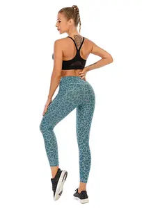 Leggings de yoga respirants pour femmes, taille élastique, nouveau style, vêtements de sport, logo personnalisé, légers, sport, effet push-up, uni, spandex/nylon - Product Image 6