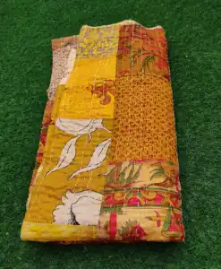 Colcha Vintage de seda para sofá, edredón de retazos de Kantha, manta hecha a mano, decoración Bohemia para el hogar, superventas