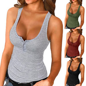 2025 logo impreso liso mujeres Slim Fit camiseta sin mangas al por mayor en blanco deportes señoras poliéster camisetas sin mangas Fitness servicio OEM - Product Image 6