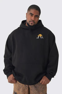 Tendance Hiver 2025 – Sweat à Capuche Homme Oversize en Polaire Imprimé Numérique et Brodé avec Poche, 100% Coton Épais Personnalisable - Product Image 3