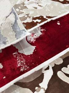 Tapis rectangulaire moderne Adiva, fabriqué à la machine, en jacquard, polypropylène, jute, polyester, tissé, à poils longs, épais, résistant aux taches, abstrait - Product Image 2