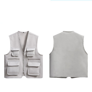 Oem 맞춤형 로고 조끼 유행 멀티 포켓 남성 조끼 자원 봉사 조끼 광고 사진 작업복 - Product Image 4