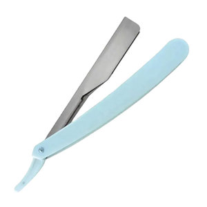 Maquinilla de afeitar de hoja afilada de acero inoxidable con mango de color rosa clásico para peluquero y uso doméstico - Product Image 1