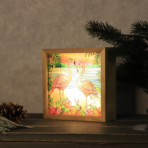 Cadre <span class=keywords><strong>photo</strong></span> décoratif en verre teinté et cristal K9 fait main - Veilleuse à énergie curative imprimée UV - Product Image 1