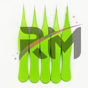 RMI Parrot Powder Coated Color y Punta plateada Nuevo diseño Juego de pinzas para cejas puntiagudas - Product Image 1
