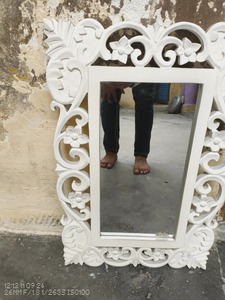 Best Selling Decorative Hand Crafted Wooden Oval Shape <b>Vanity</b> <b>Wall</b> <b>Mirror</b> for Modern Home Decor Available at Best Price - Product Image 2