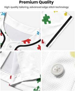 Fournisseur de maillots de baseball respirants à séchage rapide de haute qualité Uniforme de baseball athlétique unisexe Joueurs de tournoi Col en V personnalisé - Product Image 5