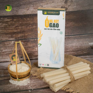 Natural Simple Rice Straws no.03 for Cocktail and <b>Drinks</b> Sustainable Plastic-Free Disposable - Product Image 2