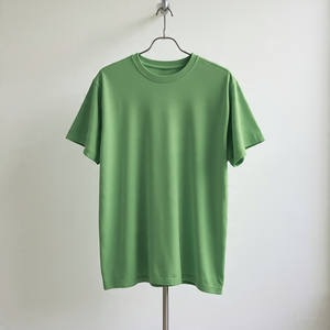 T-shirt en coton vert pour homme, manches courtes, col rond, coupe classique, couleur unie, tissu jersey respirant - Product Image 1