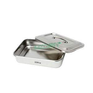Bandeja Quirúrgica Médica Profesional de 9.5"x6.3"x2" Plateada Clásica, Organizador para Herramientas de Procedimientos Dentales, Acero Inoxidable - Product Image 1