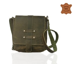 Étui en cuir vert bleu Buffalo Sling Fermeture ouverte Finition de qualité supérieure Logo personnalisé Sac en cuir de buffle complet raffiné Portable - Product Image 4