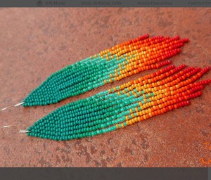 Fabriqué juste pour vous : Boucles d'oreilles perlées, longues, à dégradé de perles, style chandelier bohème - Product Image 1