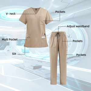 ชุดยูนิฟอร์มโรงพยาบาล เสื้อสครับสั่งตัดสำหรับแพทย์หญิง ผ้าฝ้ายฟลีซ ผลิตโดย ASIZO ENTERPRISES - Product Image 1