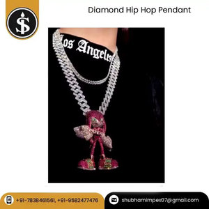 Diseño Único Joyería Fina CVD HPHT Diamante Oro Hip Hop Colgante Con Cadena Cubana A Precio De Mercado - Product Image 3