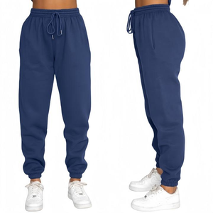 Wholesale Two-Piece Women's Winter XL Fleece Embroidered Patches Long Solid Pattern Neck Sweatshirt Joggers Casual Style - Product Image 2