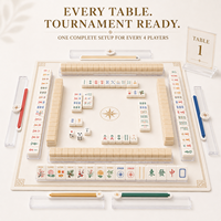 Maßgefertigtes Amerikanisches Mahjong-Turnierset aus Acryl für 4 Spieler mit Spielsteinen, Matten und Gestellen für Clubs, Ligas und Events im Großhandel
