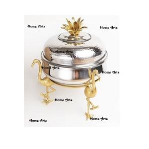 จานหม้อปรุงอาหารโลหะสีขาวและสีฟ้า - Product Image 2