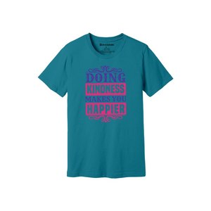 เสื้อยืดผ้าฝ้าย 100% พิมพ์ลายธีมความเมตตา น้ำหนัก 160-180 GSM มี 12 สีให้เลือก  รับออกแบบลายและตำแหน่งได้ตามต้องการ - Product Image 1