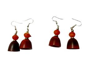 Boucles d'oreilles pour femmes en laiton, design martelé fait main, meilleur look, légères, design tendance ici - Product Image 2