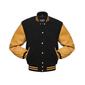 Venta al por mayor de chaqueta de béisbol con logotipo personalizado bordado deportes sueltos Vintage Varsity chaquetas - Product Image 5