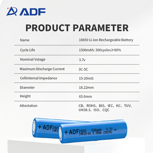 Cao C đánh giá 18650 tế bào 3.7V <span class=keywords><strong>lithium</strong></span> hình trụ pin di động 1500mAh 1800mAh 3.7 Li Ion pin 18650 5C - Product Image 3
