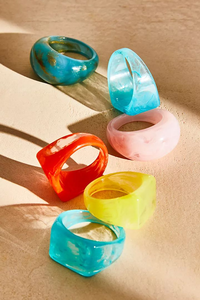 Resin Classic <b>Finger</b> <b>Rings</b> Customize Logo Handmade High Polished for Unisex Party Wear - Product Image 6