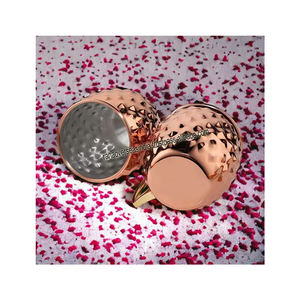 Quantité en vrac diamant martelé conception moscou mules tasses en acier inoxydable plaqué cuivre lot de 4 avec pailles pour la vente - Product Image 1