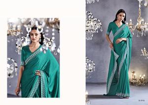Bollywood Belle Viscose Pure Satin Avec Saree De Travail Zarkan Lourd - Product Image 5