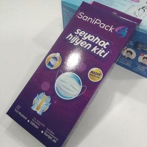 Cajas de Cartón Ecológicas Personalizadas con Estampado en Dorado, Laminado Mate y Recubrimiento UV para Mascarillas Quirúrgicas, Reciclables - Product Image 1