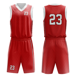 Ensemble de shorts de basket-ball pour hommes en polyester 100% respirant, taille plus, personnalisé, réversible, uniforme de sublimation, sport musclé - Product Image 1