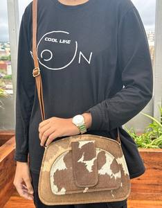 กระเป๋าหนังวัวแท้สะพายข้างสำหรับผู้หญิง, กระเป๋าหนังแท้สไตล์ตะวันตกแบบใหม่ - Product Image 2