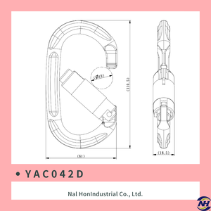 Mosquetón de aluminio ovalado YAC042D - Product Image 4