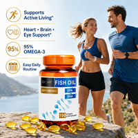 En Stock: Cápsulas Blandas de Aceite de Pescado Dr. HR de Alta Pureza, 95% Omega-3 con EPA y DHA, Apoyo para la Salud del Corazón, Cerebro y Ojos, 100 Cápsulas Blandas